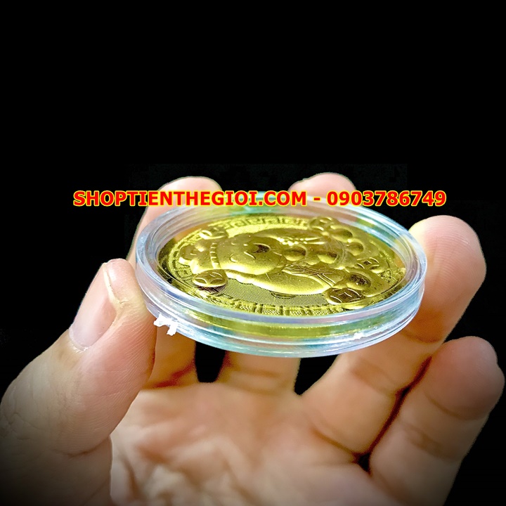 Đồng xu Thần Tài Cute Tặng Túi Gấm Lộc - SP005424